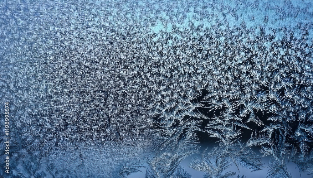 Fototapete intricate frost patterns on a frozen window capturing nature's delicate artistry and texture, perfec