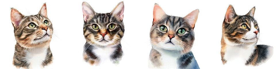 Obraz premium Adorable Cats in Studio Shots Showing Curious Expressions