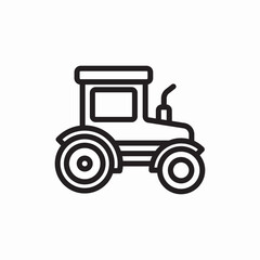 Farm tractor agriculture vehicle icon vector sign