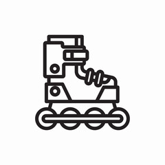 Roller skate sport wheel icon vector sign