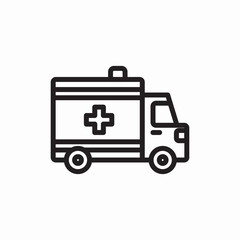 Emergency ambulance medical vehicle icon vector sign
