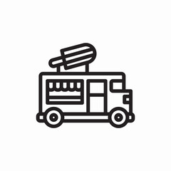 bus ice cream shop icon vector sign