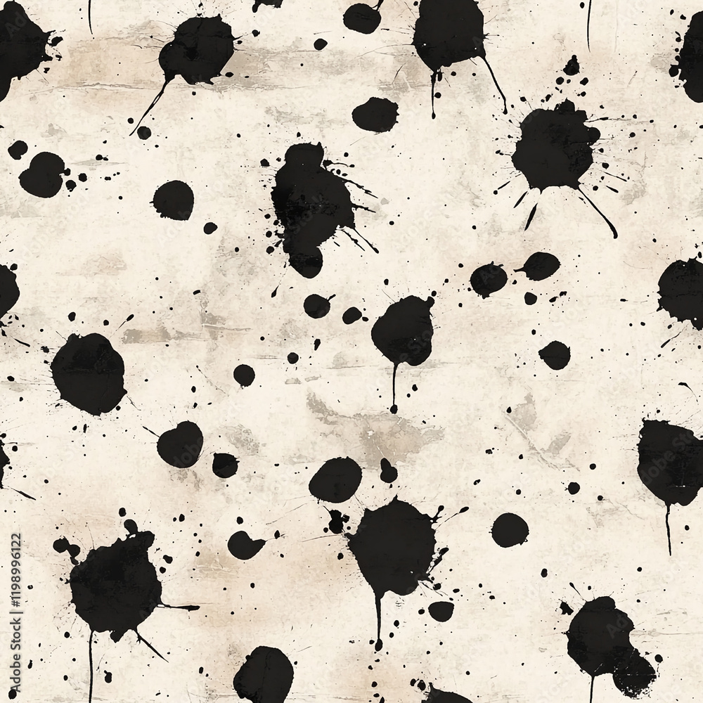 Poster abstract black ink splatter texture on light background