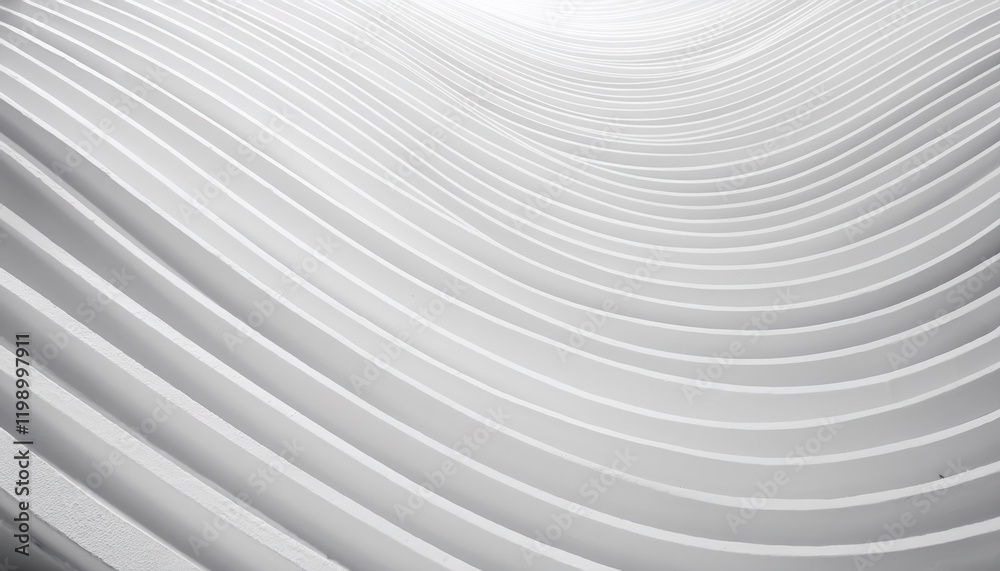 Aufkleber abstract white architectural wave with smooth curving lines, minimalist modern design for creative b