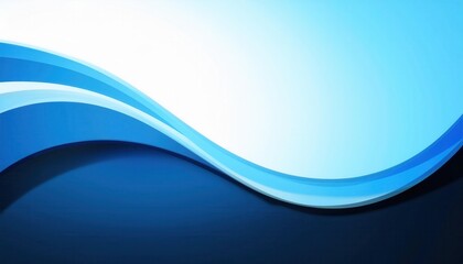 Fototapeta premium abstract blue wave gradient design with flowing curves and layered texture, ideal for background, presentations, and branding projects