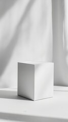 Fototapeta premium White Cube Product Display Minimalist Background