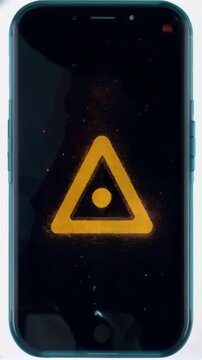 vertical video of Warning notification appearing on smartphone screen