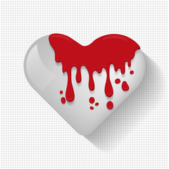 Bleeding heart isolated on white vector
