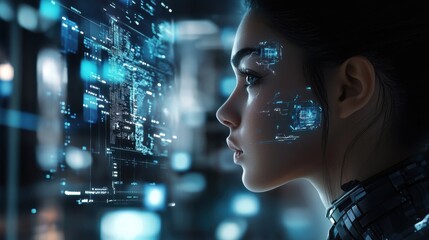 Fototapeta premium A futuristic backdrop highlighting the details of a virtual facelift
