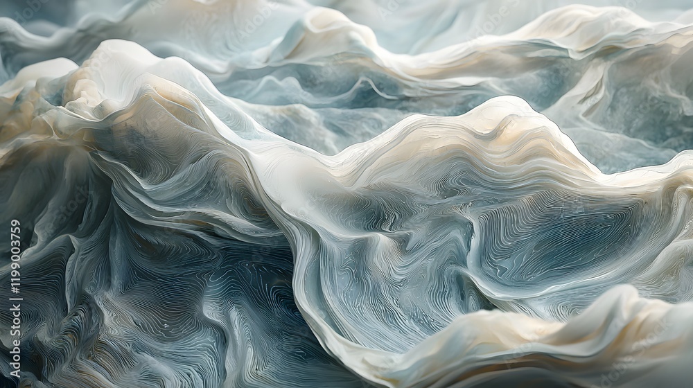 Aufkleber smooth_marbled_patterns_in_pastel_blues