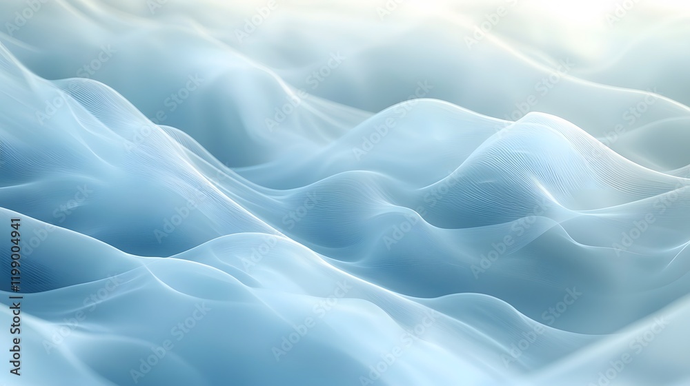 Aufkleber Light waves gently moving through a foggy background, creating a dreamlike effect