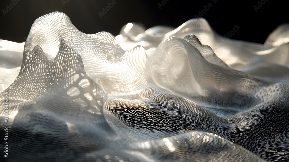 Aufkleber Light bending through translucent surfaces, forming dynamic and calming patterns