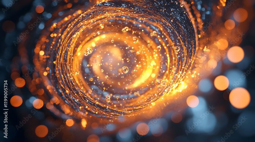 Aufkleber a gentle spiral of glowing orbs floating upward, creating a rhythmic dance of light