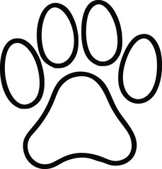 Pet paw vector illustration white background