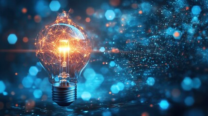 A conceptual image showcasing a light bulb as a metaphor for an innovative breakthrough and smart idea, symbolizing genius marketing strategy planning and creative thinking in business.