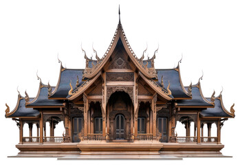 Fototapeta premium PNG Wooden temple building architecture fortress housing.