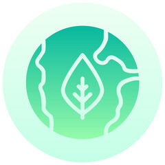 ecology globe vector round gradient icon