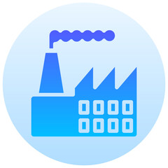 factory vector round gradient icon