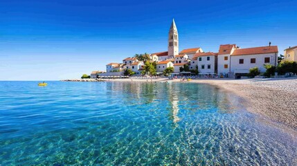 Fototapeta premium Coastal Town by the Mediterranean Sea