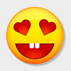 Emoji with heart-shaped eyes emoticon smiling vector