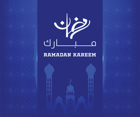 Ramadan kareem. Islamic background design with arabic calligraphy and ornament. - Translation of arabic calligraphy : Ramadan kareem