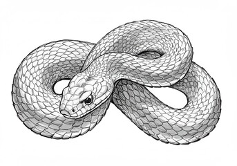 Obraz premium Infinity snake in black and white line art design