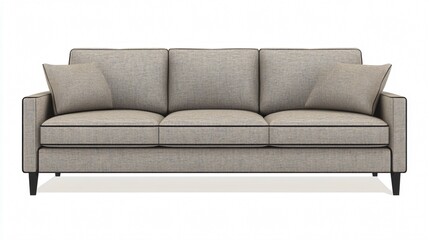 Modern Couch Sofa Vector Illustration Isolated 2D Design