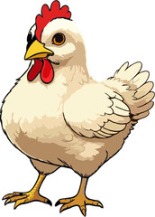 White Chicken – Farm Animal Drawing