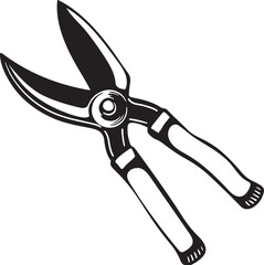 Pruning Shears Rustic Tool for Gardening, Silhouette vector art illustration