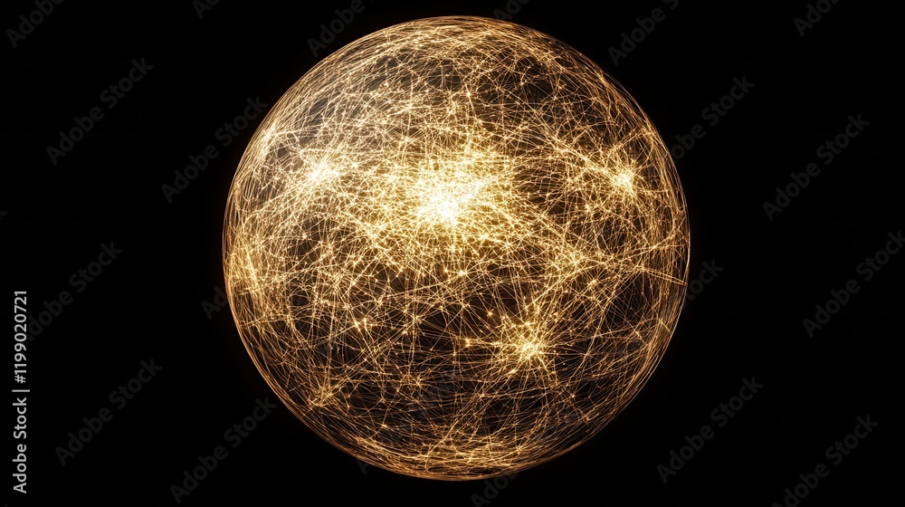 Poster sphere shaped background with connecting lines and dots. conceptualization of global network connect