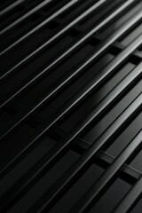 Obraz premium Black metal and glass modern building background with dark abstract texture for web design, print, or presentation mockup template. 