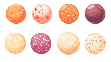 Fototapeta premium Fish Balls Vector Illustration Isolated on White Background 2D