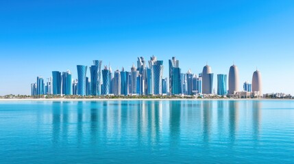 Naklejka premium Coastal City Skyline