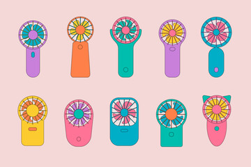 Colorful Portable Fan Illustration