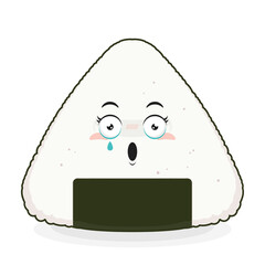 Onigiri scared face cartoon cute