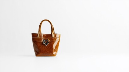 Elegant Tan Leather Bag. Generative AI