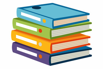  A vector stack of ring binder book or notebook isolated