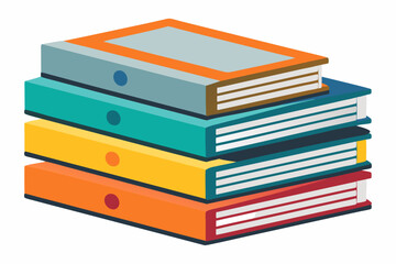  A vector stack of ring binder book or notebook isolated