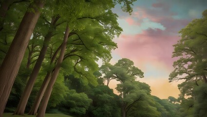 Obraz premium trees in the fog