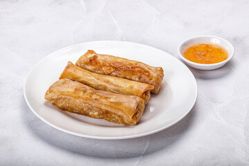 Traditional crispy fried stuffed springroll