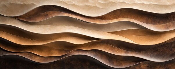 A gentle transition of warm, earthy shades, highlighted by flowing waves that inspire a sense of calm and sophistication.