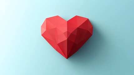 Flat Design Heart Icon: Single, 2D, Vector Isolated