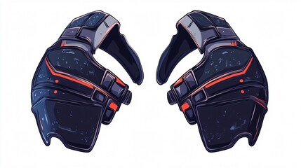 Professional Football Shoulder Pads Vector Isolated Illustration
