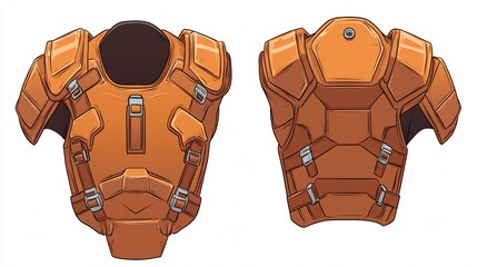 Football Shoulder Pads Vector Isolated Illustration for Sports Equipment Designs
