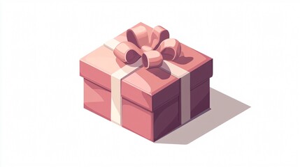 Gift Box Icon Vector Isolated 2D Flat Vector