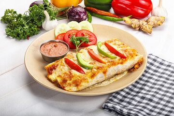 Mexican cuisine Enchiladas with meat