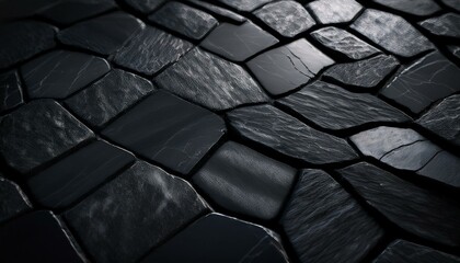 A matte stone-look tile with a natural slate texture in dark charcoal tones, ideal for modern, industrial, or minimalist spaces, offering a sophisticated and timeless appearance.