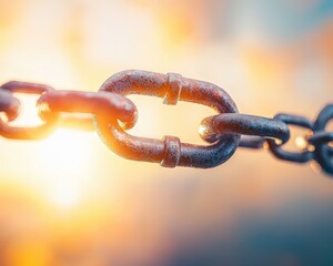 Broken chains forming symbols of trust and global unity