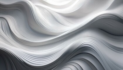 Obraz premium A 3D tile design featuring a wave-like texture in glossy white, creating a dynamic, fluid aesthetic with depth and visual interest, perfect for modern, sleek interiors.