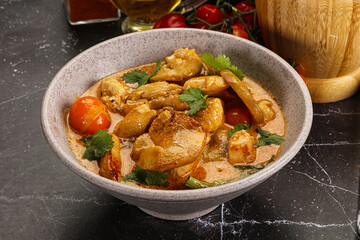 Thai Tom yum soup with chicken